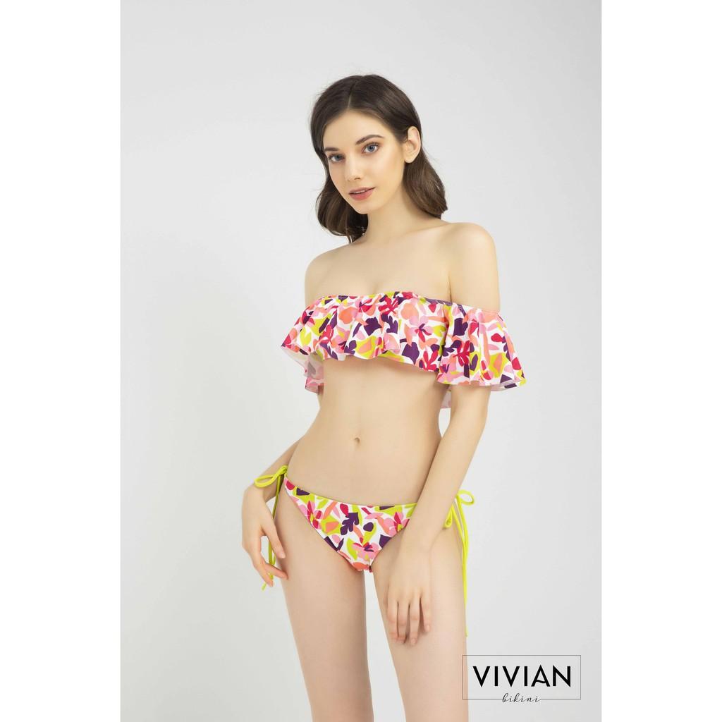 Quần bơi Nữ VIVIAN BIKINI kiểu tam giác cột dây hai bên- màu Floral - VS146_FLO