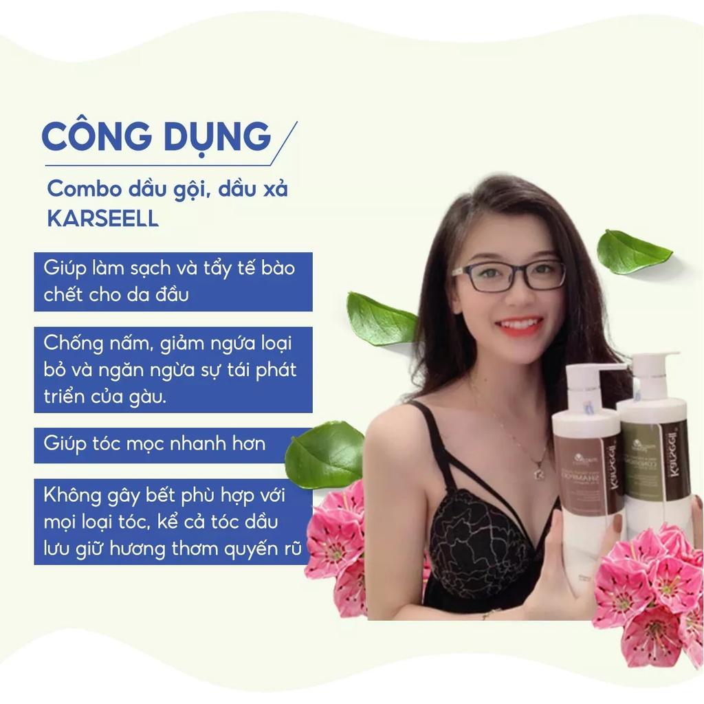 Bộ dầu Gội xả Karseell Collagen phục hồi mềm mượt sạch gàu ngăn rụng tóc 500/800ml