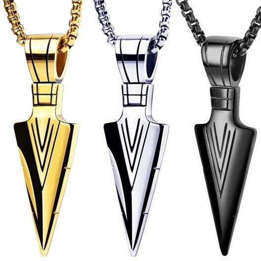 Dây chuyền vòng cổ mũi nhọn thép titan nhiều màu sắc phong cách Hiphop