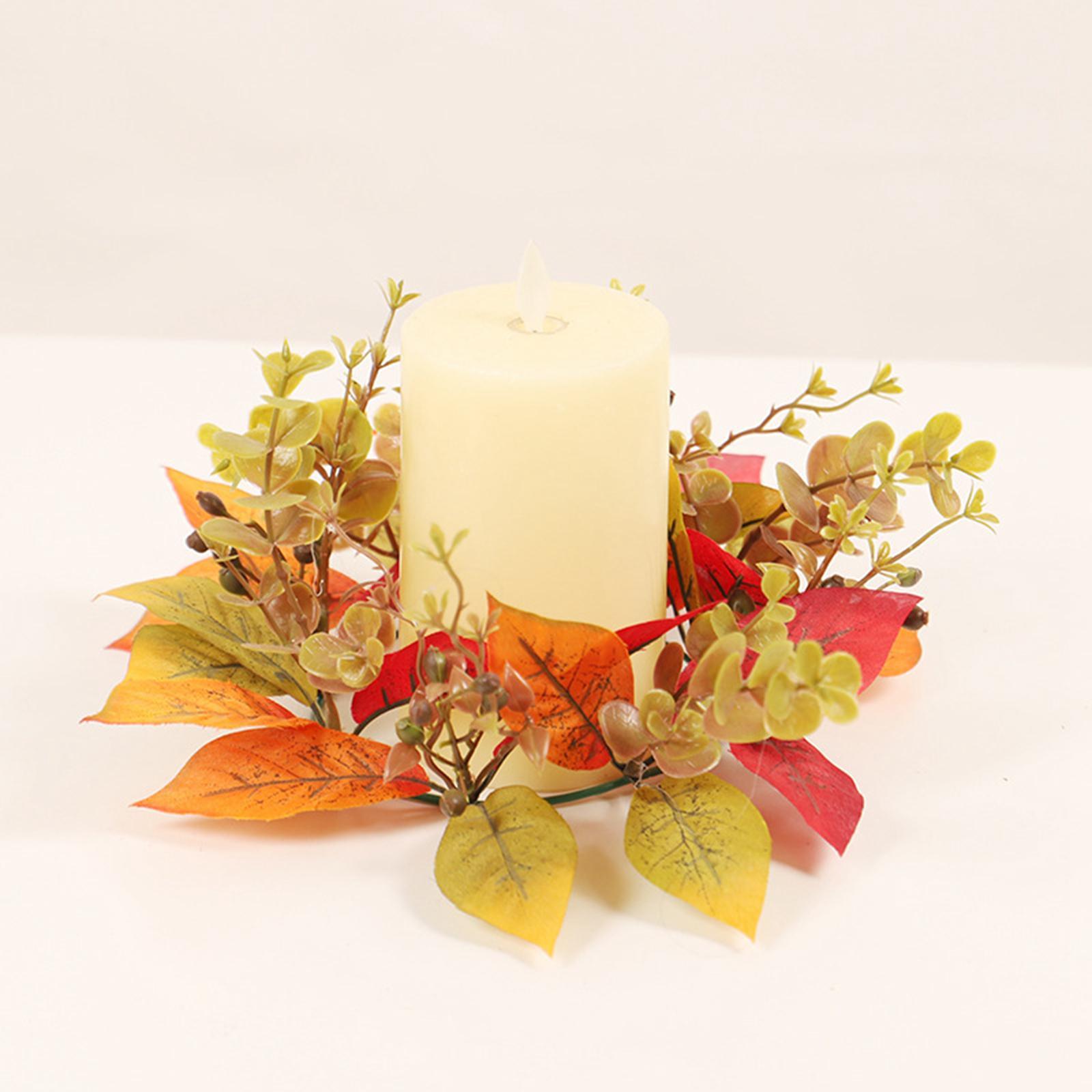 Candle  Artificial Wreath Pillar Candle Holder for Party Easter Wedding