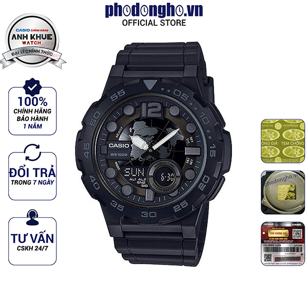 Đồng hồ nam dây nhựa Casio AEQ-100W-1BVDF