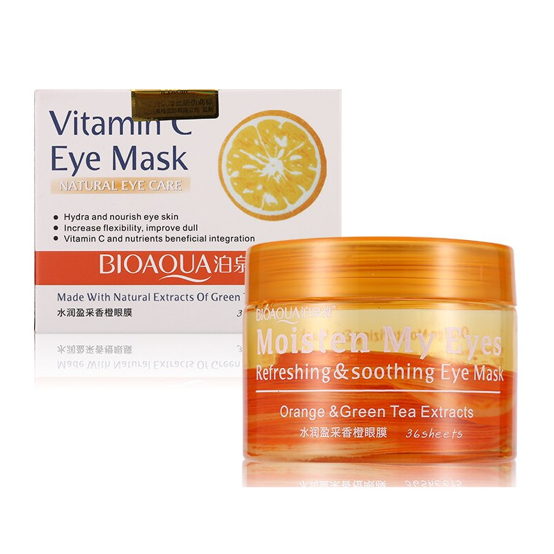 Mặt Nạ Mắt Bioaqua Vitamin C Eye Mask Natural Eye Care (Hộp 36 miếng)