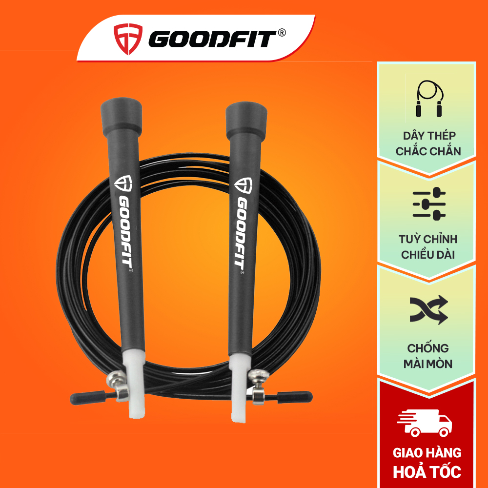 Dây nhảy thể lực chính hãng GoodFit GF904JR lõi thép siêu bền, hỗ trợ tập thể dục giảm cân, đốt mỡ