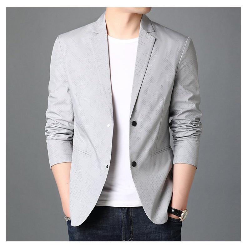 Áo khoác vest nam hàn quốc được làm từ chất liệu vải tổng hợp mã- H60