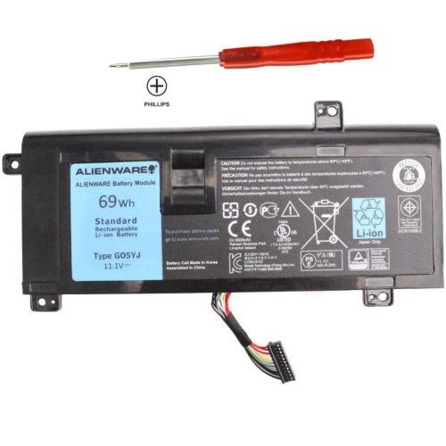 Pin Laptop Dùng Cho Dell Alienware M14X R1 M14X R3 M14X R4 P39G G05YJ Battery Original 69Wh