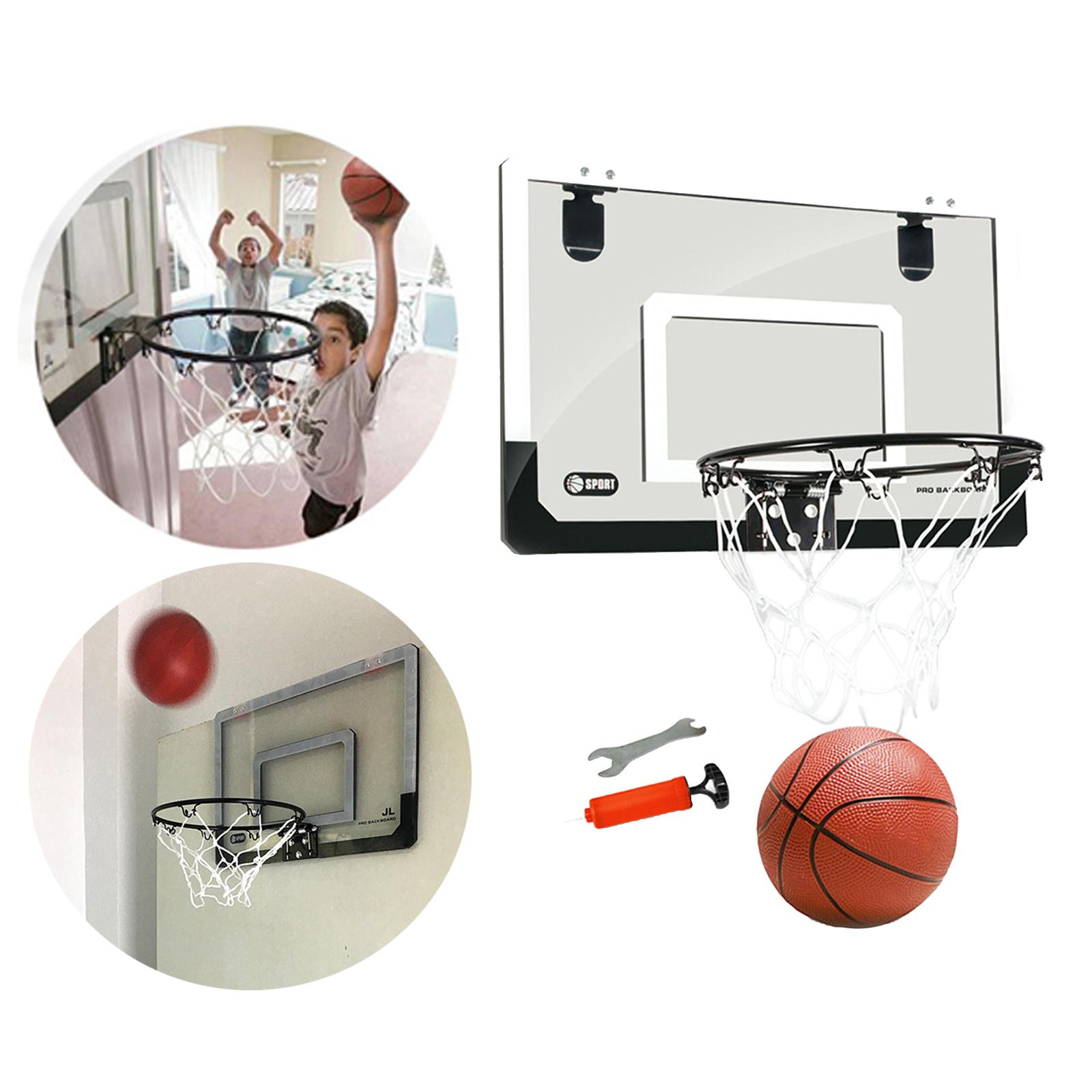 Mini Basketball Hoop Pre-Assembled Portable Over The Door with Flexed Rim Includes Mini Basketball with Pump for Indoor and Wall Indoor Sports Game