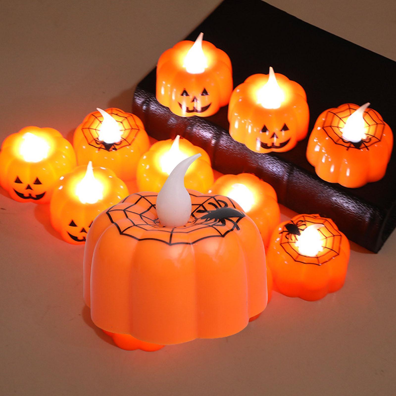 3D Pumpkin Candle Light Halloween LED Tealights Fall Festival