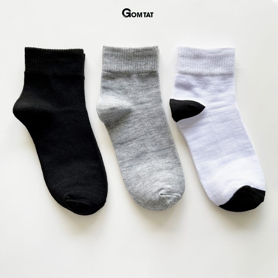 Combo 10 Đôi Vớ Cổ Cao Chất Cotton Dày Dặn, Tất Cao Cổ Nam Nữ Nano Bạc Khử Mùi Kháng Khuẩn - GOMTAT-VNXK-TRONCAO