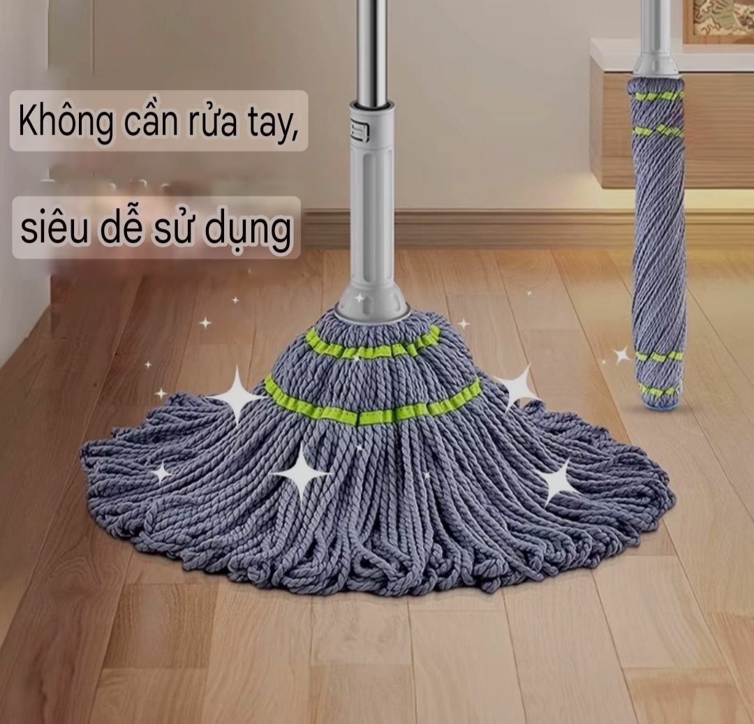 CÂY LAU SỢI VẮT TRỢ LỰC TỰ HÃM THÔNG MINH CÂY LAU MOP SỢI LAU SIÊU THẤM MỀN MẠI VÀ BỀN KHÁNG KHUẨN HÀNG XUẤT KHẨU CAO CẤP - HW007K65QN