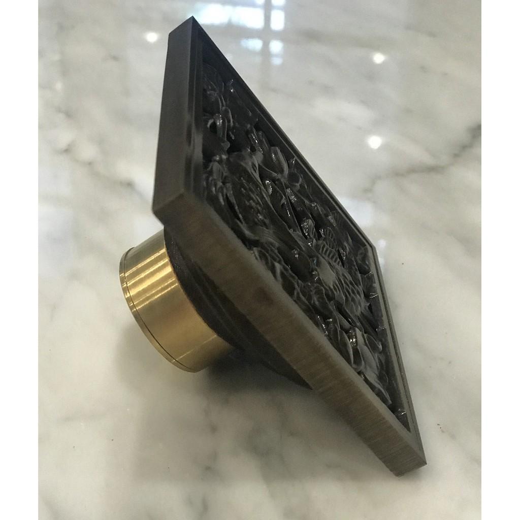 Phễu thoát sàn bằng đồng giả cổ - HL50109