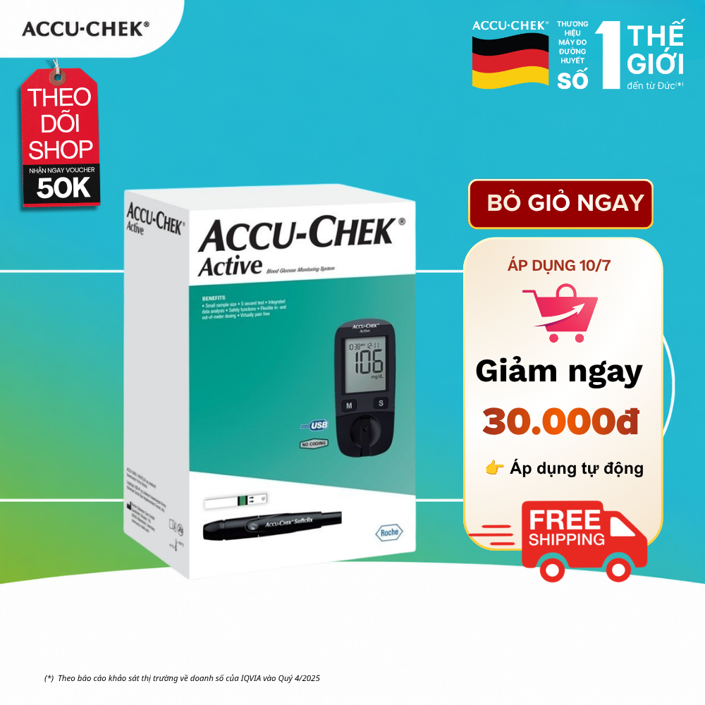 Máy Đo Đường Huyết ACCU-CHEK Active Dùng Cho Cá Nhân - MGDL