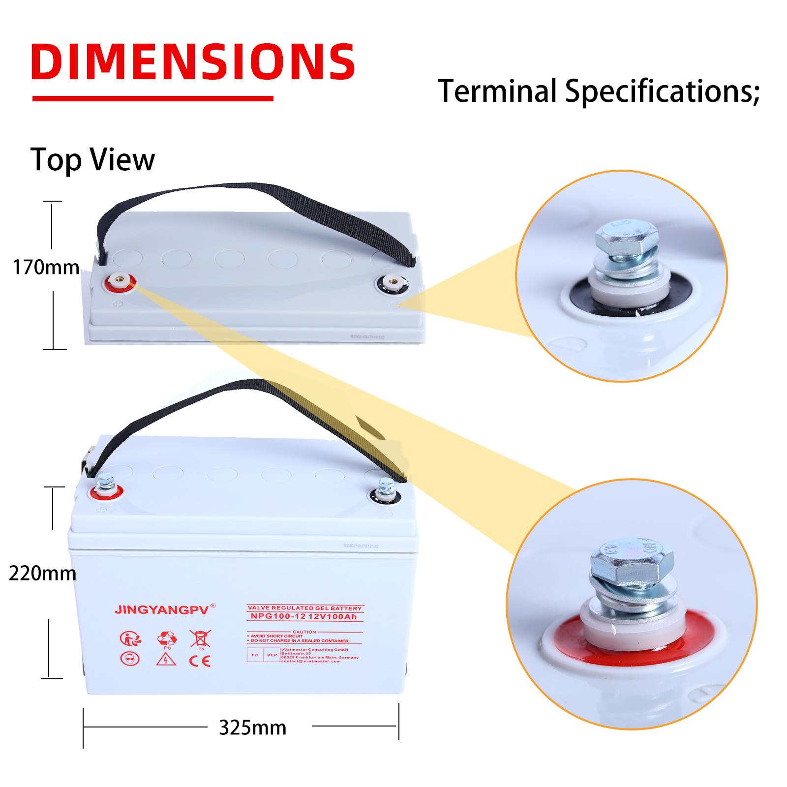 12V 100AH 120AH Gel Pin Pin Axit Chì Grand A Tế Bào Có Thể Sạc Lại Cho Động Cơ Thuyền Bộ Dụng Cụ Hệ Thống Năng Lượng Mặt Trời Màu sắc: 100ah 12v