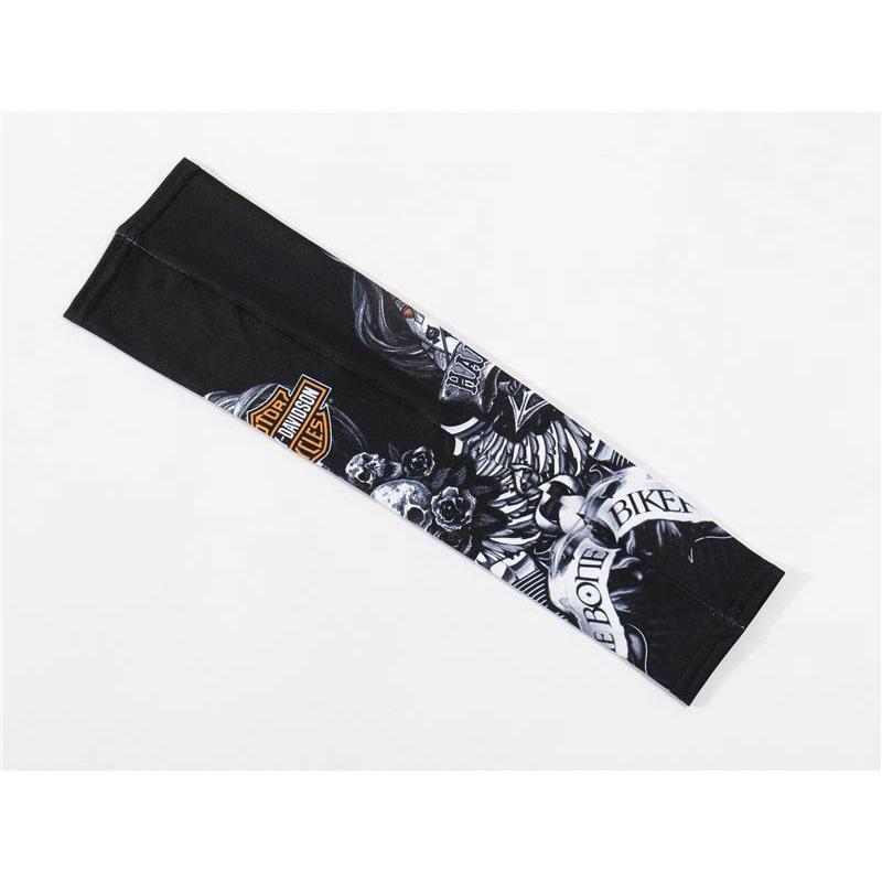 Găng tay ống chống nắng in họa tiết hình xăm dùng khi chạy xe mô tô Harley Davidson