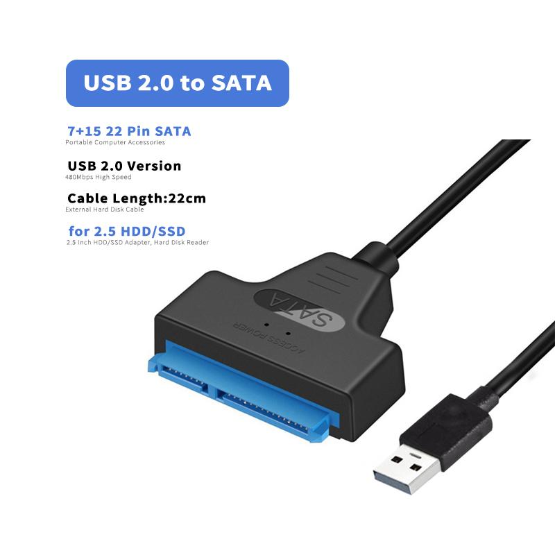 Cáp USB SATA Tốc Độ Cao Đầu Đọc Đĩa Cứng Ngoài 2.5 HDD SSD Bộ Chuyển Đổi Ổ Cứng 22Cm/35Cm/50Cm USB 3.0/2.0 Cho Tùy Chọn