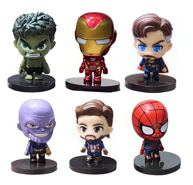 [6 Nhân Vật ] Bộ mô hình đồ chơi 6 nhân vật siêu anh hùng Avengers CosBaby Siêu Đẹp , mô hình trang trí nhựa - hàng nhập khẩu