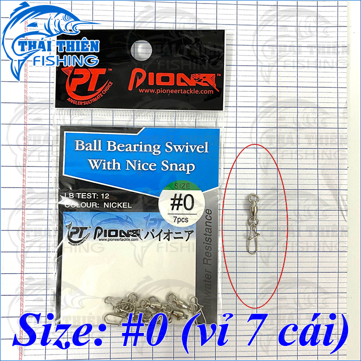 Khóa Bạc Đạn Pioneer, Mani Link Câu Cá Ball Bearing Swivel With Nice Snap
