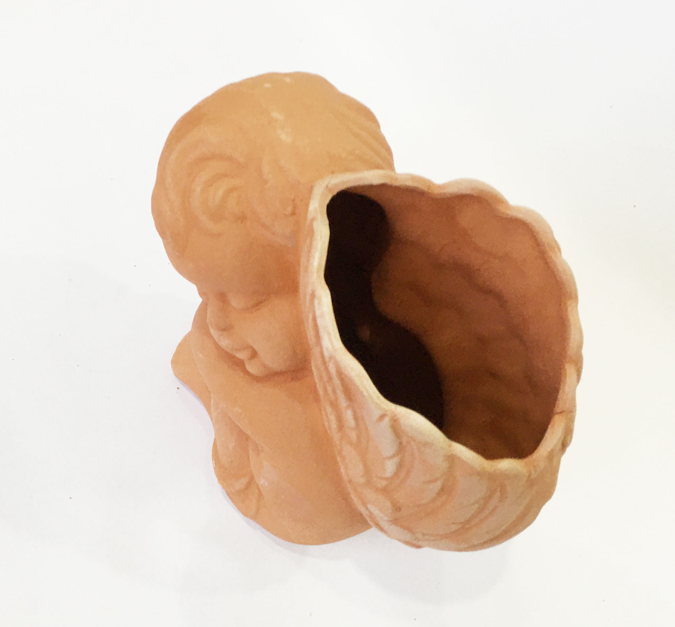 Chậu đất nung Thiên Thần Nhỏ vintage , chậu có lỗ, trồng bonsai, cây cảnh, sen đá, trang trí sân vườn