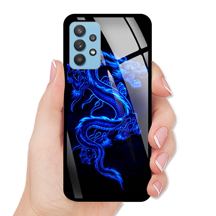 Ốp Lưng Kính Cường Lực Cho Điện Thoại SAMSUNG GALAXY A32 - 0270 DRADON02 - Hàng Chính Hãng