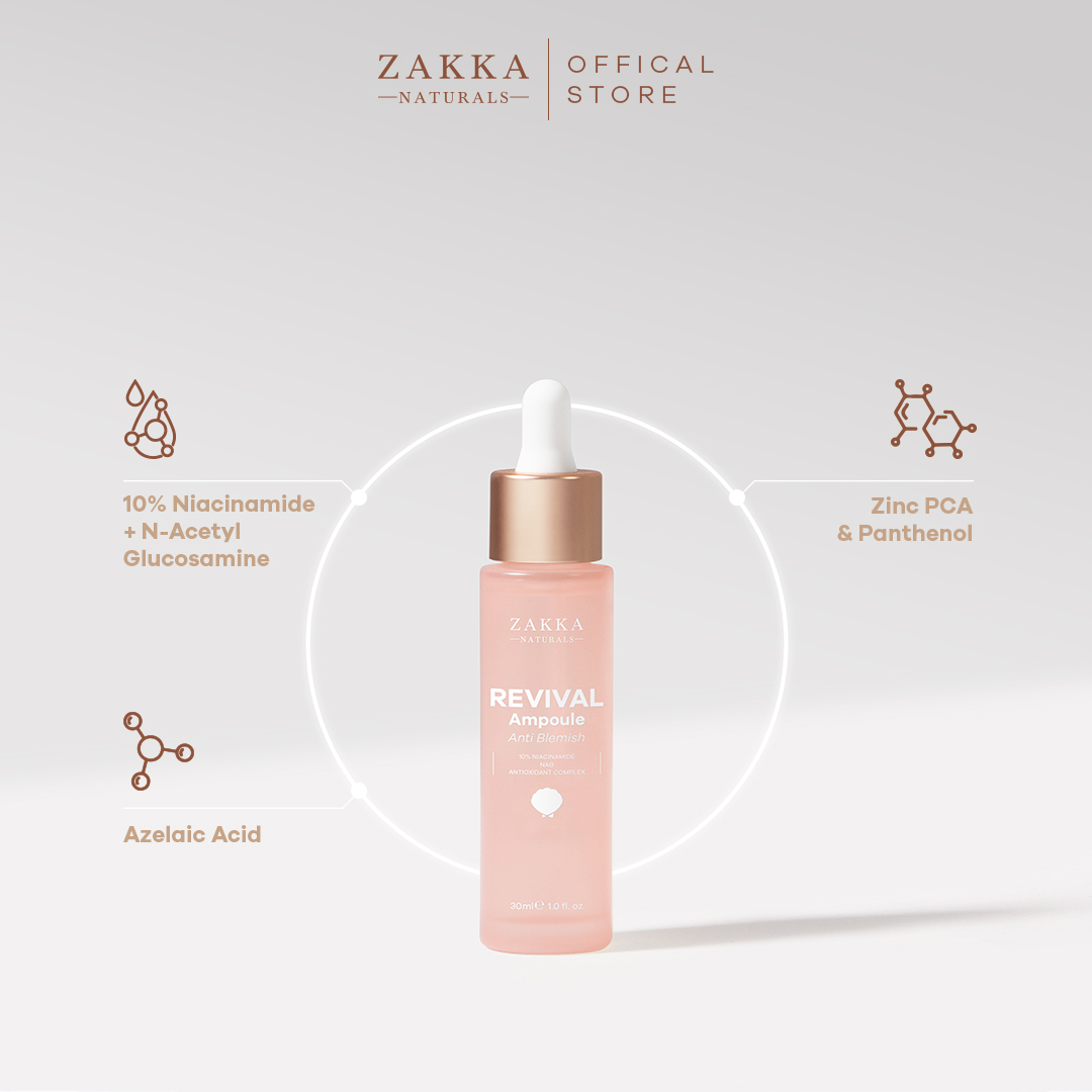 Tinh chất B3 Zakka Naturals Revival Ampoule Anti Blemish 10% Niacinamide + NAG 30ml