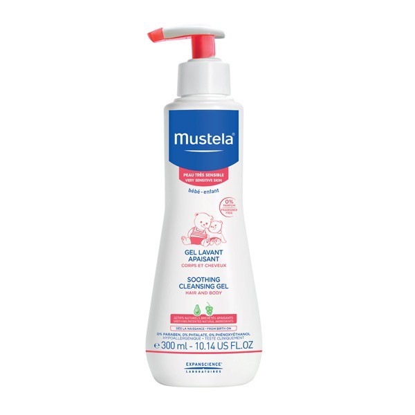 Gel Tắm Gội Cho Trẻ Sơ Sinh &amp; Em Bé Da Nhạy Cảm Mustela 300ml