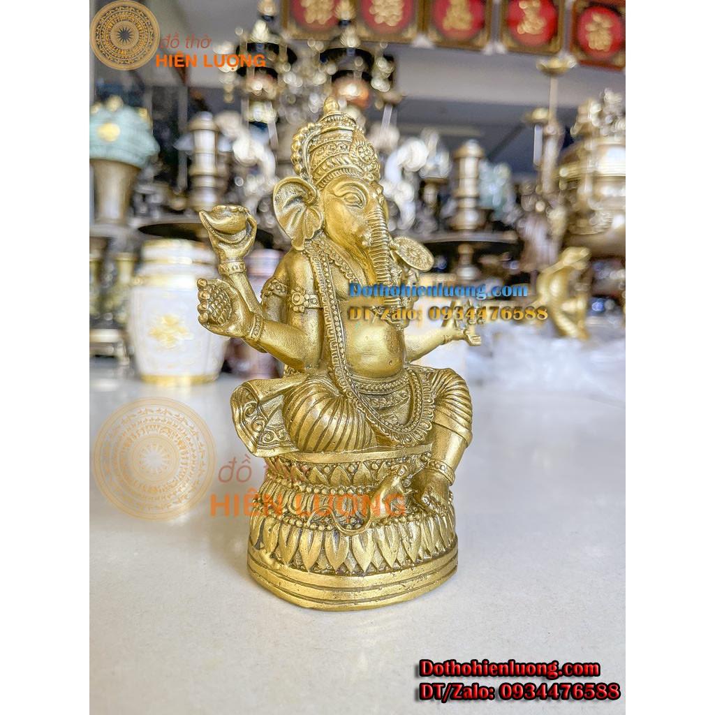 Tượng Thần Voi - Phật Voi Ganesha Bằng Đồng Nguyên Chất Cao 17cm - Tượng Phúc Thần