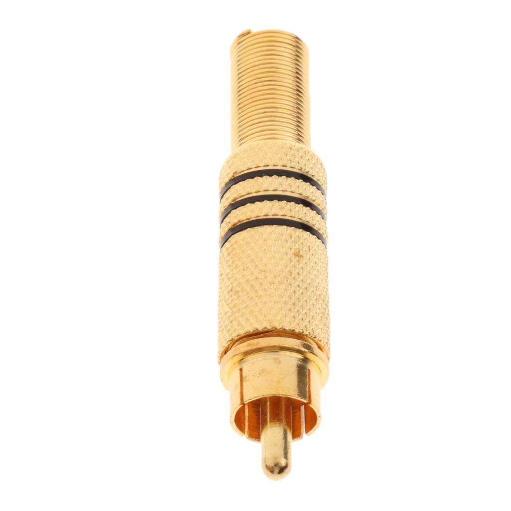 10xRCA Male Plug Solder Audio Video Cable Cord Adapter Connector Gold Plated