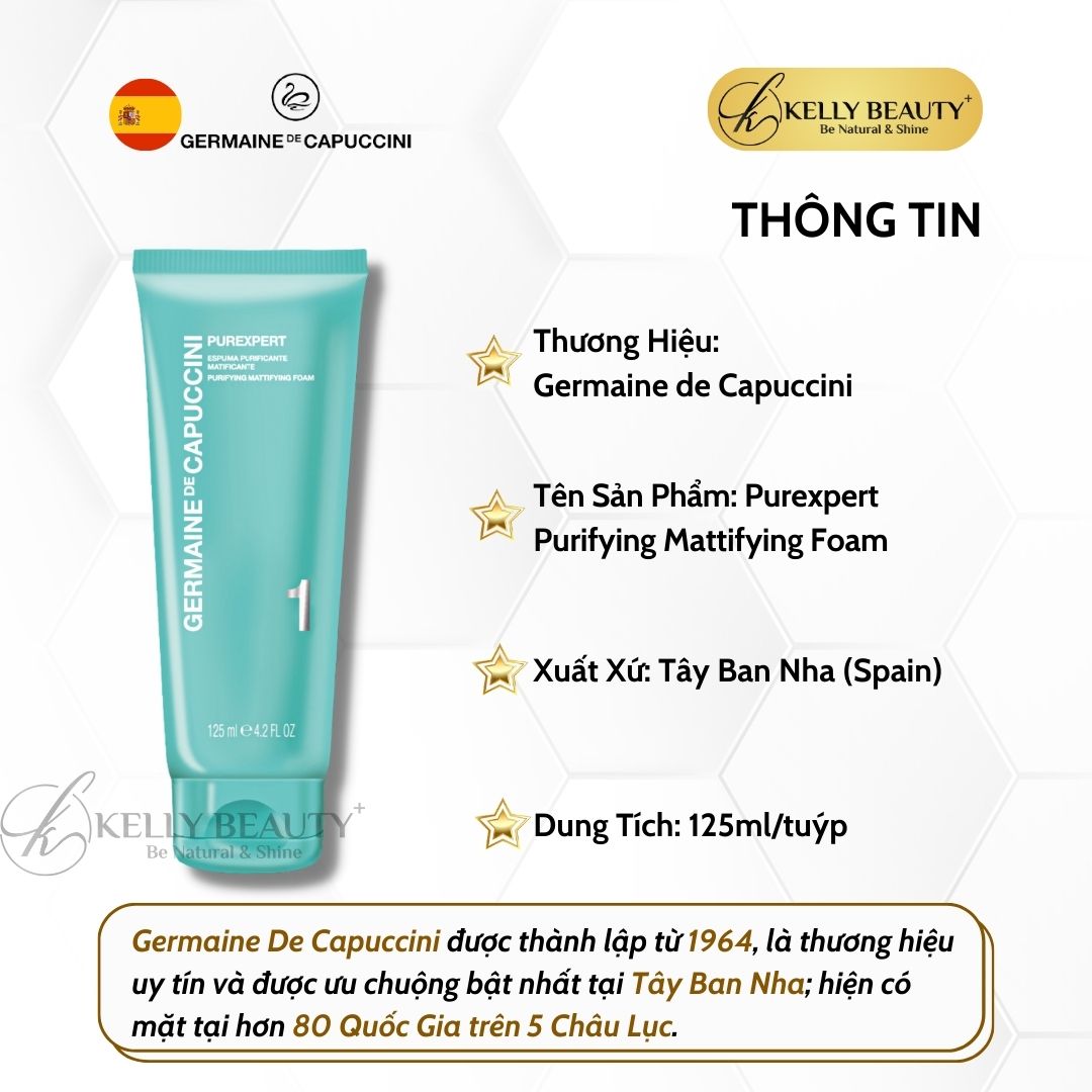 Sữa Rửa Mặt Cho Da Dầu Mụn Germaine PUREXPERT Purifying Mattifying Foam | Kelly Beauty