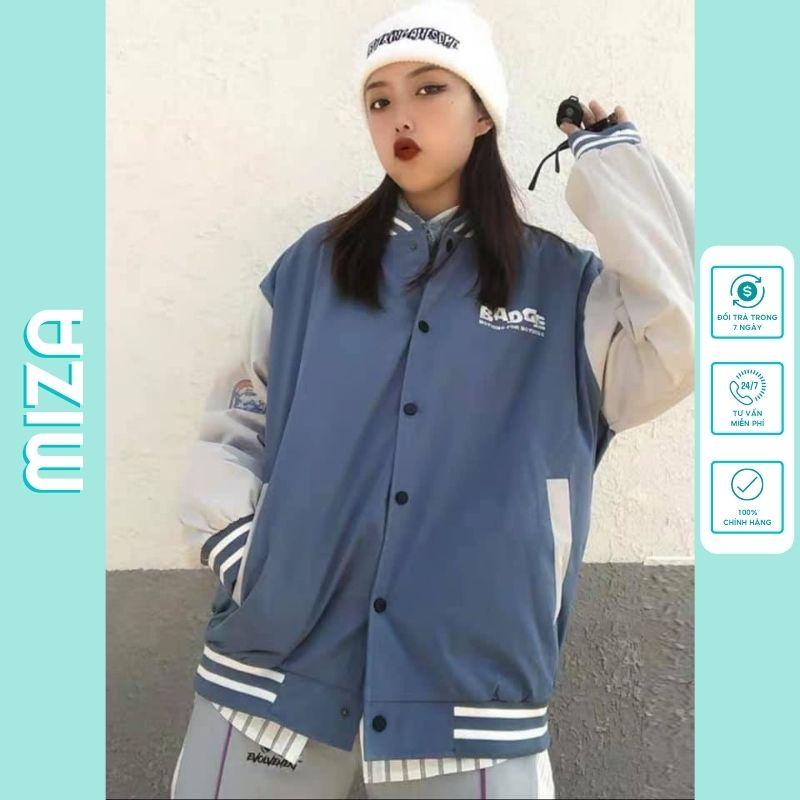 Áo bomber jacket dù 2 lớp khoác nữ nam unisex gió cúc bấm form rộng local brand ulzzang phong cách hàn quốc đep BADGE