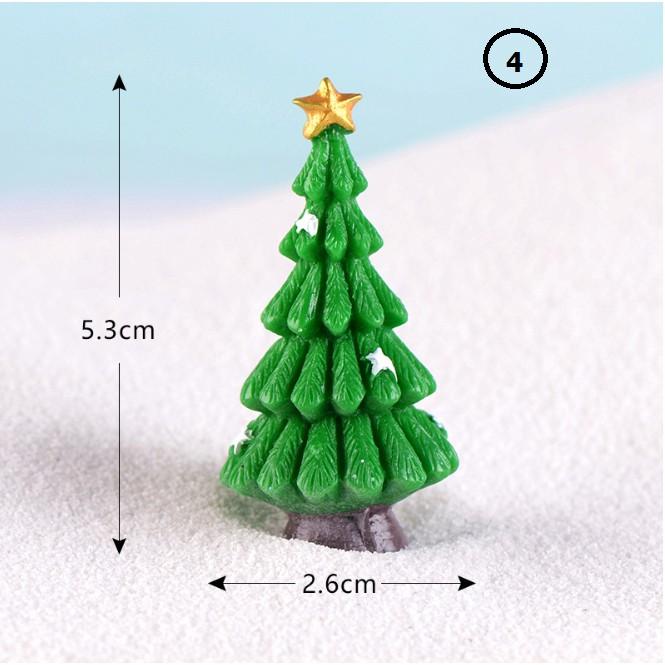 Mô hình cây thông Noel mini bằng nhựa trang trí tiểu cảnh, bonsai, móc chìa khóa, DIY