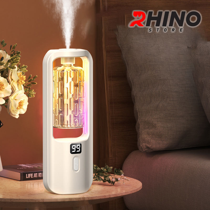 Máy phun sương tinh dầu Rhino H603 tạo ẩm 5 chế độ, tích điện, nhỏ gọn, tích hợp đèn LED - Hàng chính hãng