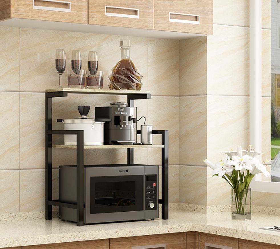 Kệ lò vi sóng 2 tầng lửng khung thép 52x35x67