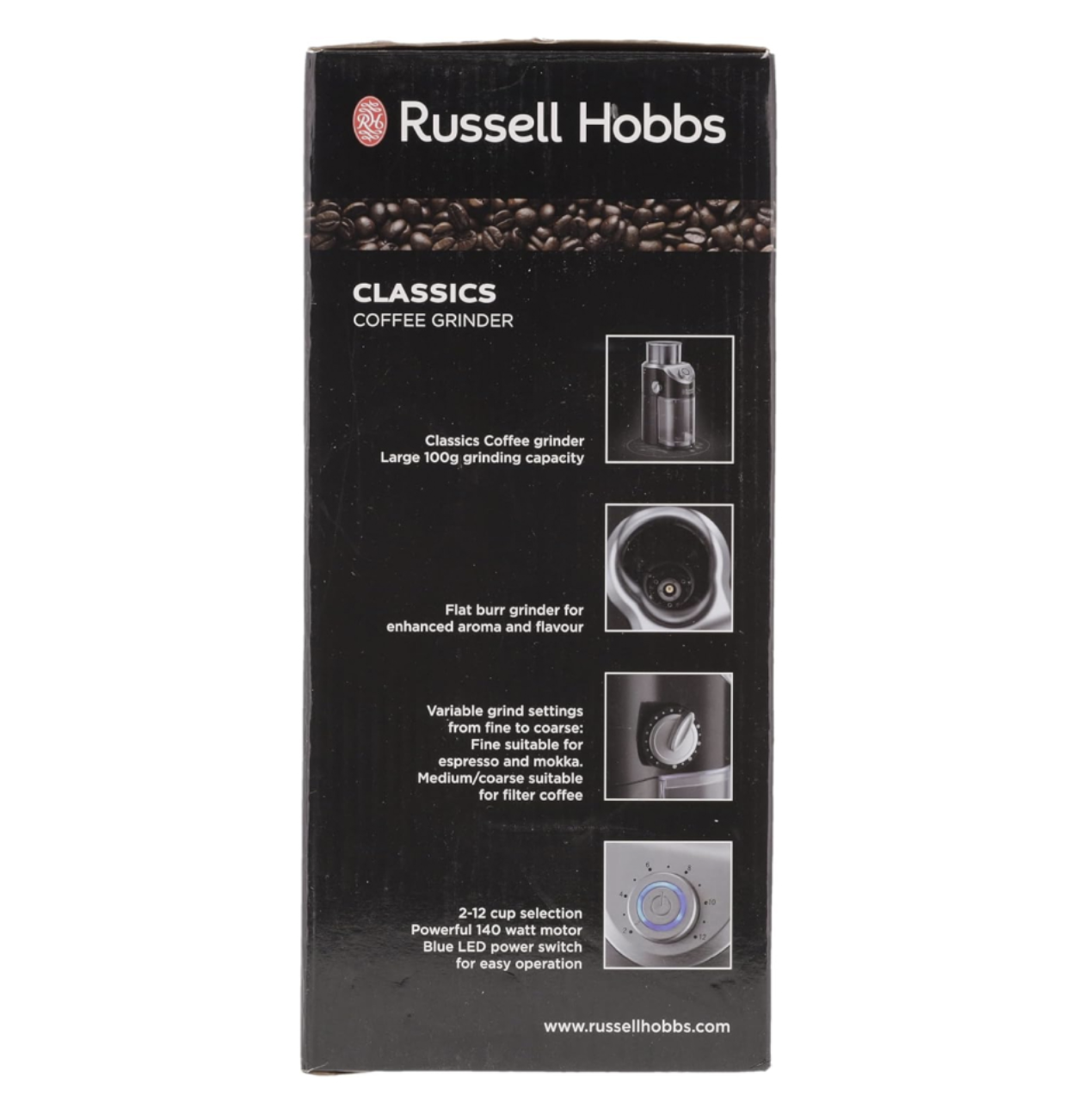 Máy xay cafe tự động Russell Hobbs 23120-56 Classics - Hàng Chính Hãng Nhập Khẩu Từ Đức và EU