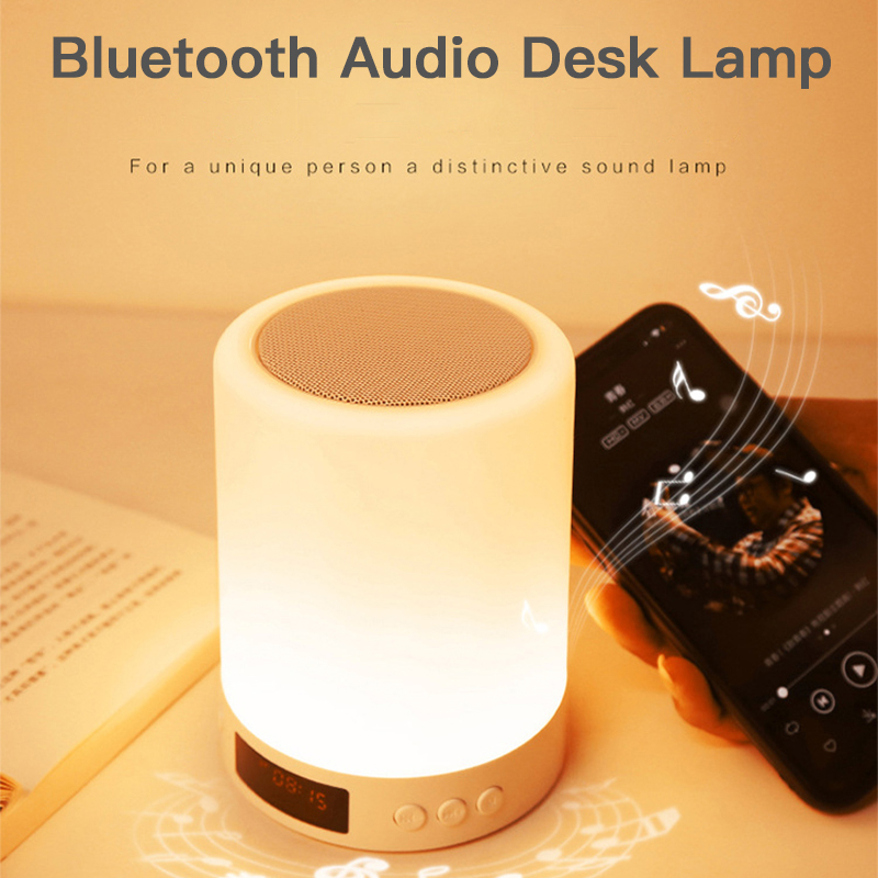 Loa Bluetooth Không Dây 2in1 Kết Hợp Đèn Ngủ, Đèn Led Cảm Ứng Đổi Màu Theo Nhạc Đèn LED, đèn bàn, đèn phòng ngủ