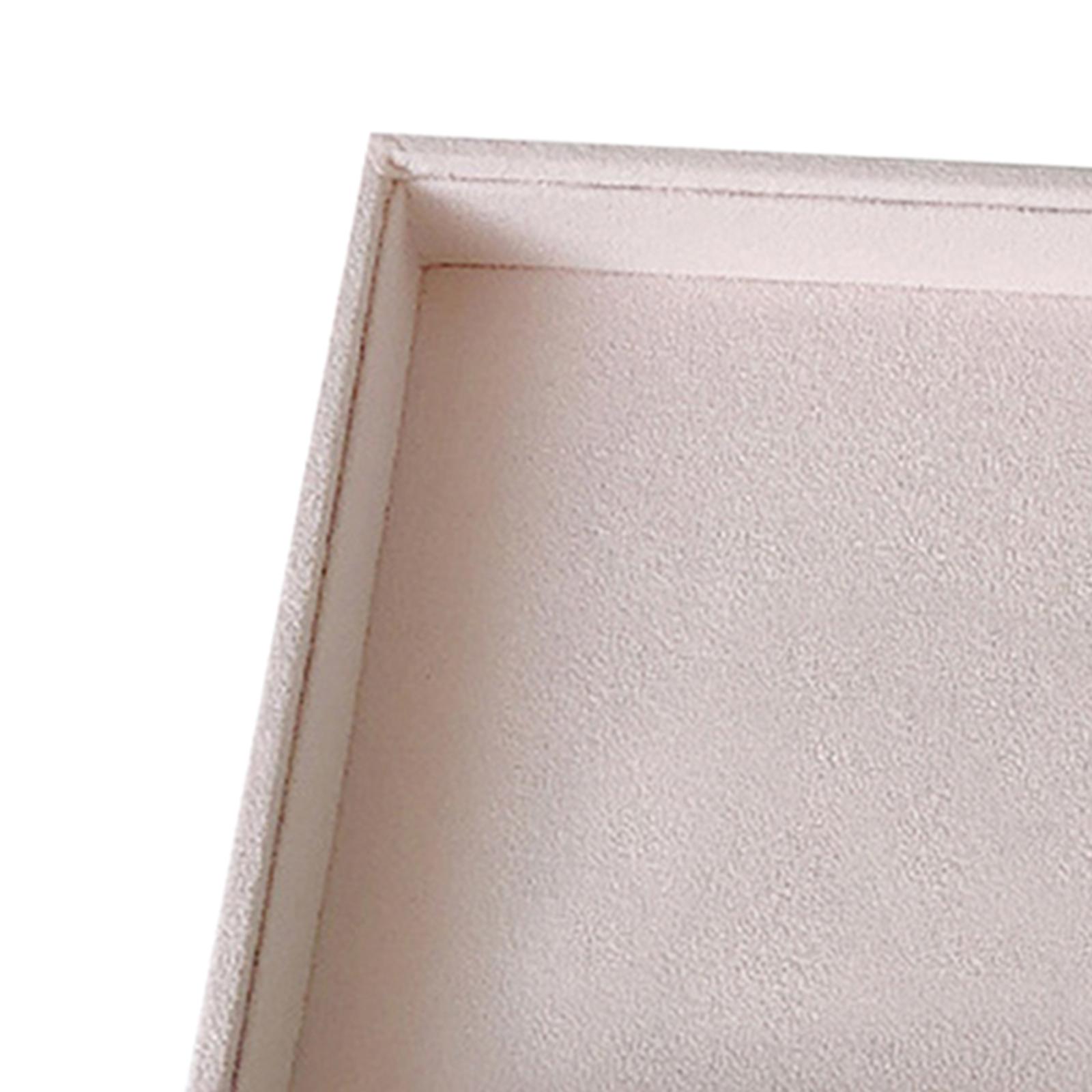 Beige Velvet Jewelry Storage Tray Holder Earring Necklace Organizer