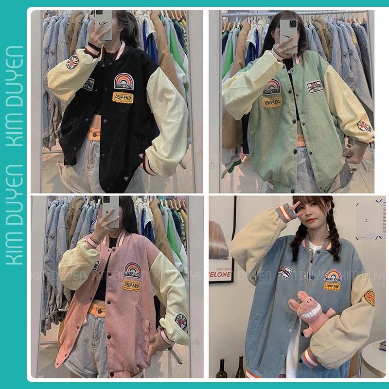 Áo Khoác Bomber Logo Áo Khoác Chất Nhung Dày Dặn Form Rộng Unisex Nam Nữ Mặc Thoải Mái