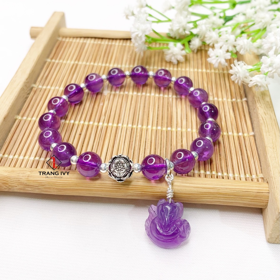 Vòng Tay Thạch Anh Tím Mix Hồ Ly