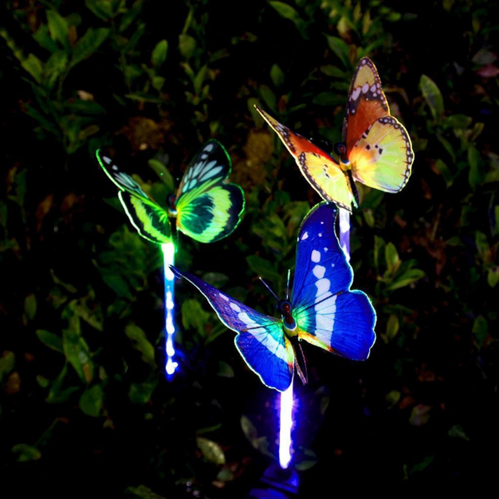 LED Solar Powered Butterfly Lights Outdoor Garden Yard Lamp Decor