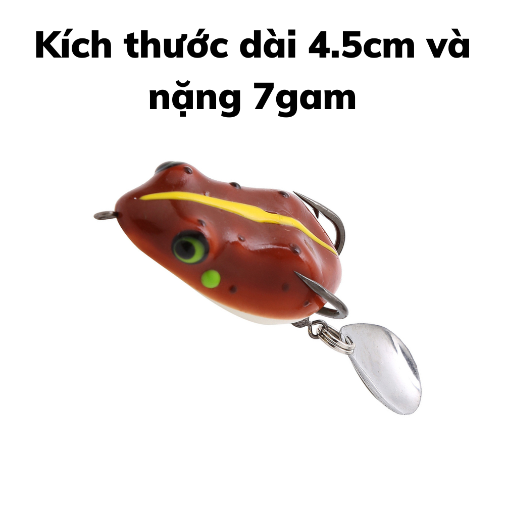 Mồi nhái giả câu lóc v3 bull nặng 7g x 4.5cm có thìa xoay, nhái hơi nổi câu cá chuối sộp cá lóc hồ giải trí hiêu quả