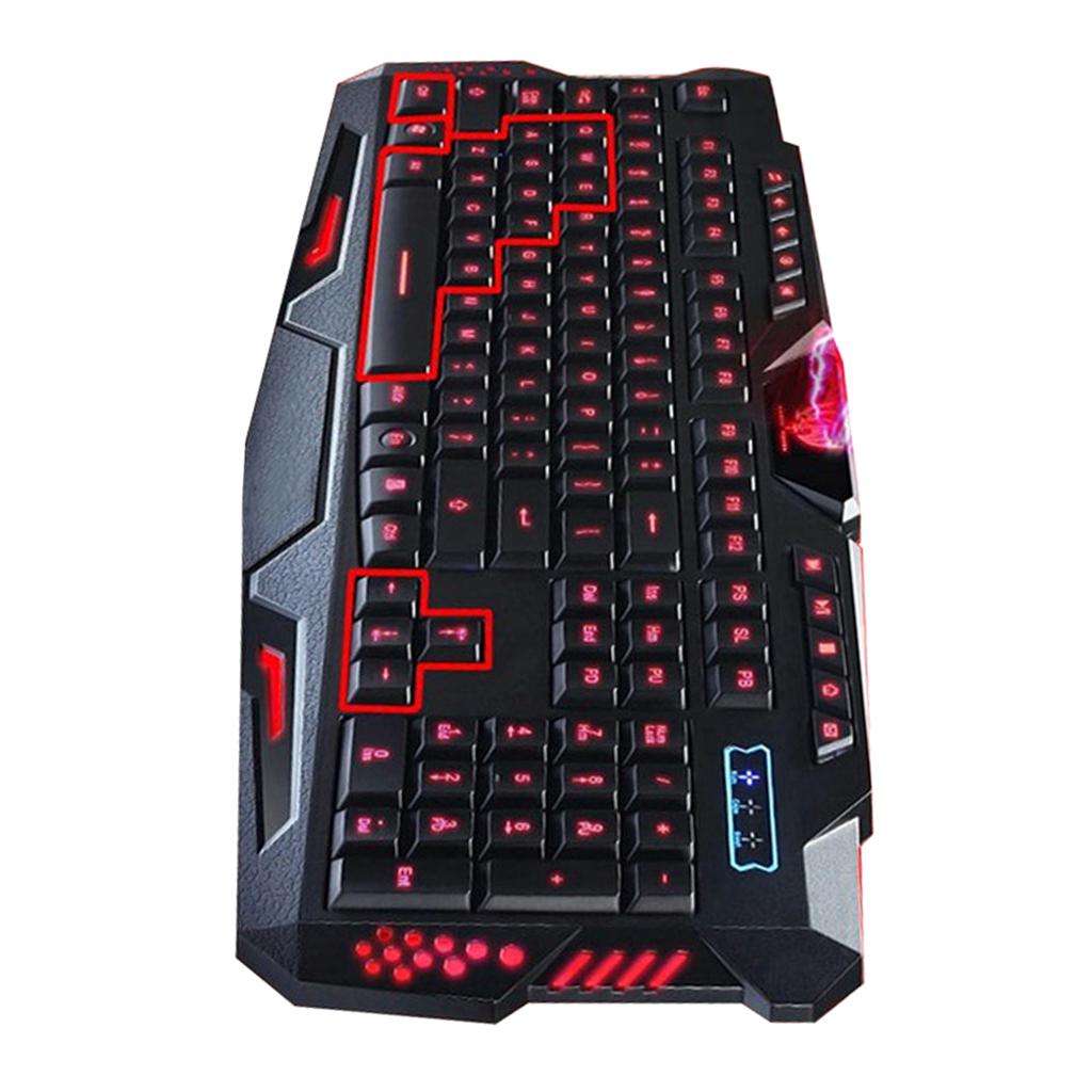 Wired Gaming Mechainal Keyboard with Red  Blue Backlight for Laptop