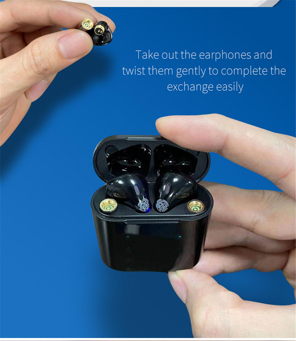 CINCATDY Tai Nghe Bluetooth V5.0 True Wireless Earbuds Headphone không dây Earphone chống nước IPX5 with Battery Replacement - Hàng Chính Hãng