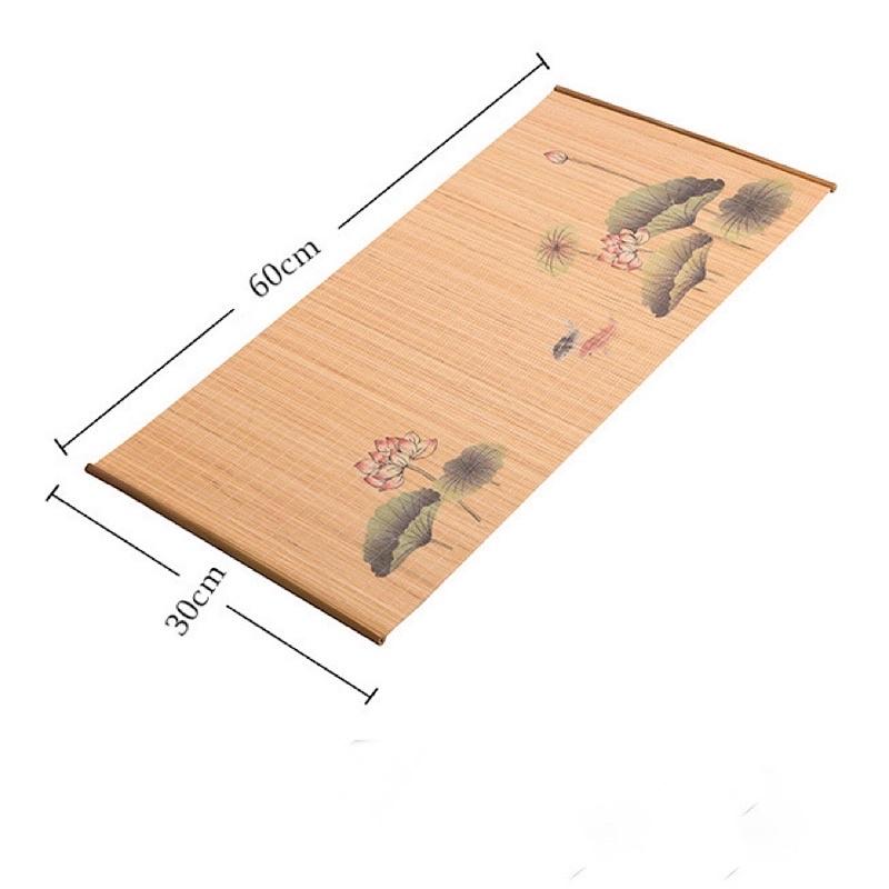 Chiếu tre , thảm tre trải bàn trà hoa sen 30x60 cm