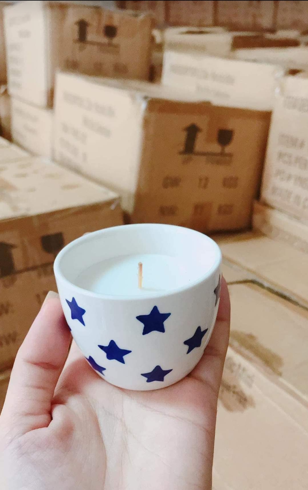 Nến thơm cốc hình cờ xuất khẩu USA
