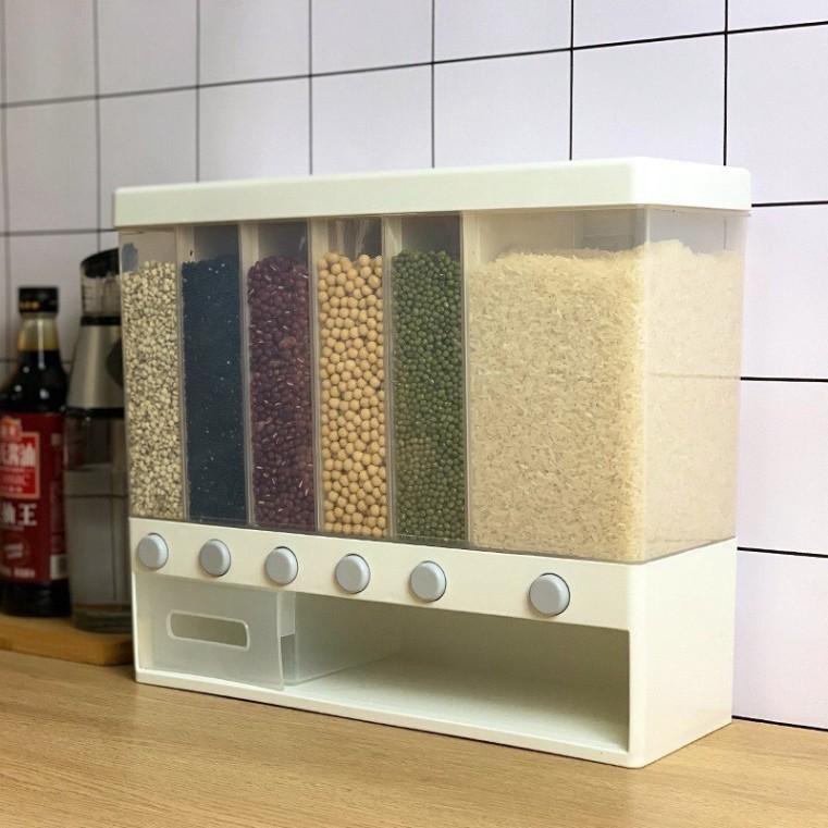 Thùng đựng gạo,đựng ngũ cốc chia ngăn và tất cả các loại hạt khác nhau chất liệu nhựa cao cấp