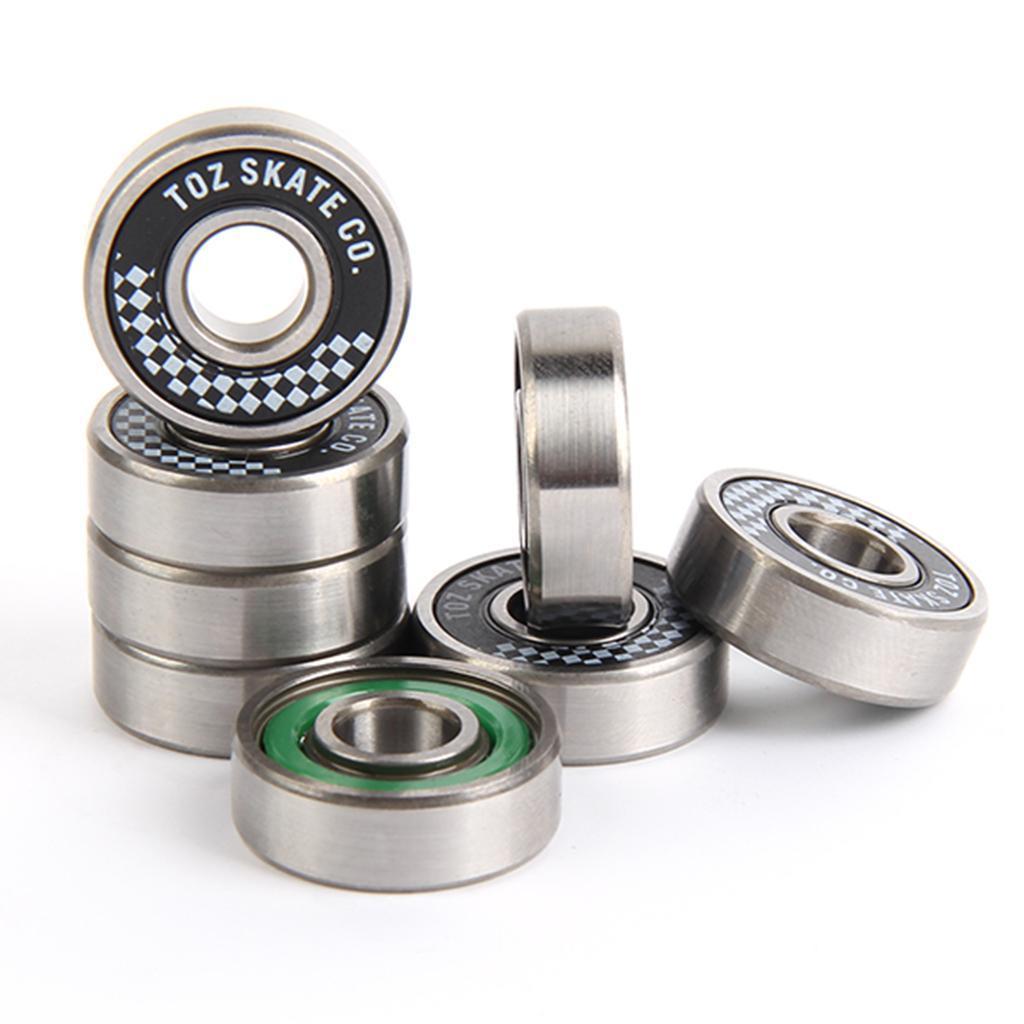 Skateboard Bearing, Wearproof Skating Steel Wheel Roller, Precision Inline Skate Bearings with Bearing Cleaner Bottle