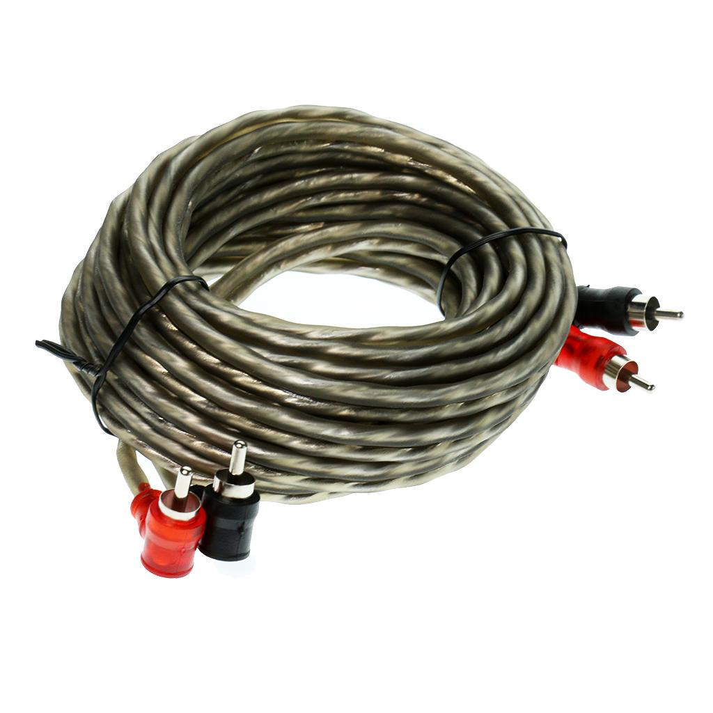 5m 2RCA to 2RCA Male Car Stereo Audio Power Speaker Horn Cable to Connect Home Entertainment Audio Systems DVD Player Subwoofer