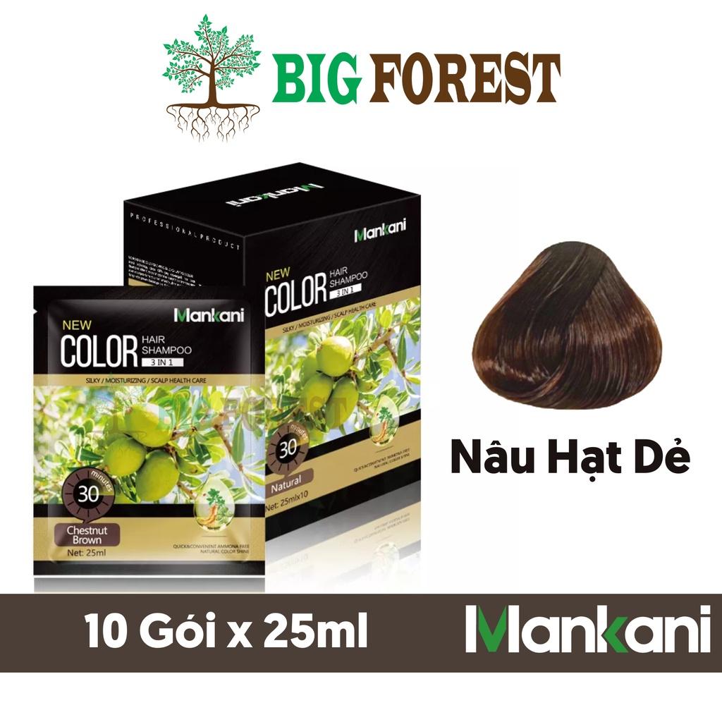 Hộp Dầu Gội Nhuộm Tóc, Thảo Dược Màu Nâu Hạt Dẻ, Mankani