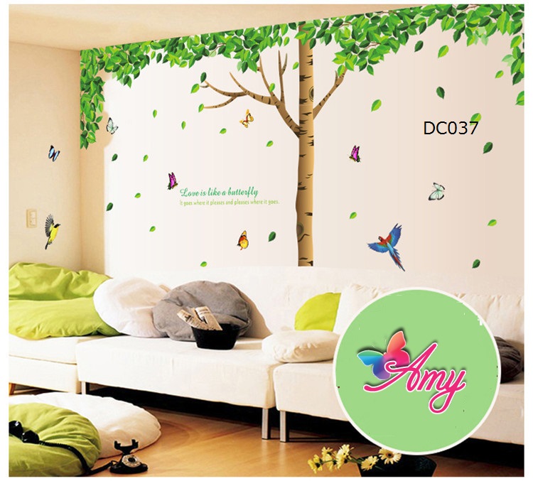 Decal dán tường Cây xanh bóng mát AmyShop DCX008 (225 x 300 cm)