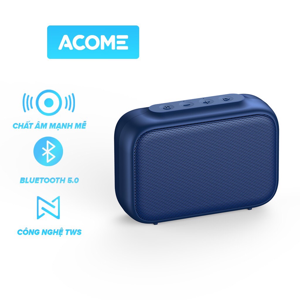 Loa Bluetooth ACOME A1 Công suất 5W Hỗ Trợ TWS Ghép Đôi 2 Loa Âm Thanh Vòm Âm Bass Trầm Chất Lượng Cao Thiết Kế Nhỏ Gọn - Hàng Chính Hãng