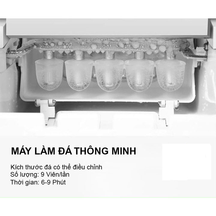 Máy làm đá mini tại nhà siêu tiện lợi- Động cơ làm lạnh hiện đại- Tiết kiệm điện năng