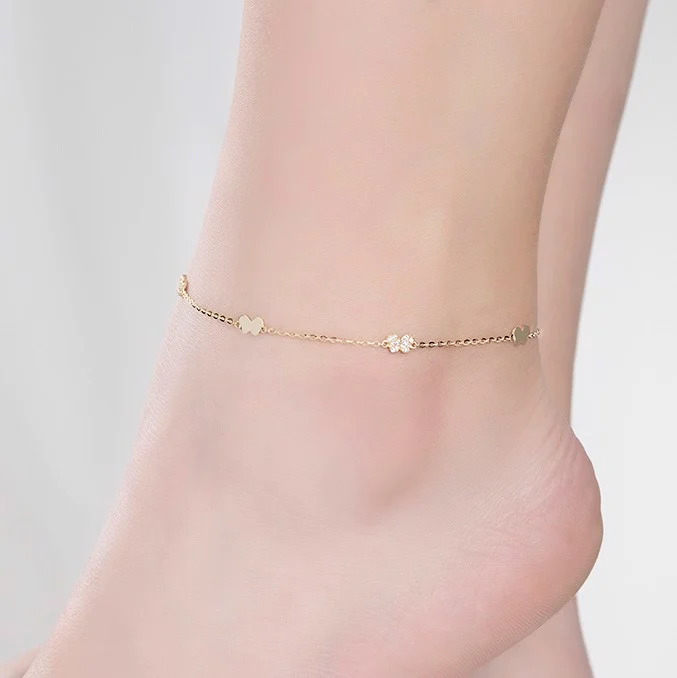 Lắc chân vàng 14k LCLF91 Huy Thanh Jewelry